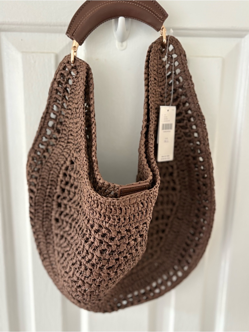 Urban Expressions Raffia Hobo Bag Chocolate Brown NWT - Picture 4 of 6
